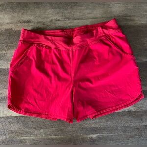 Women’s 22W Candy Apple Red Lands End Swim Shorts- Like New!